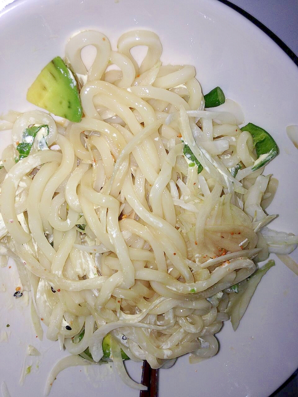 冬でもOK!温かいサラダうどん☆